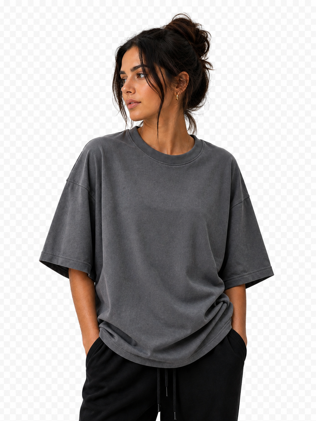 Grey Oversized T-Shirt- W