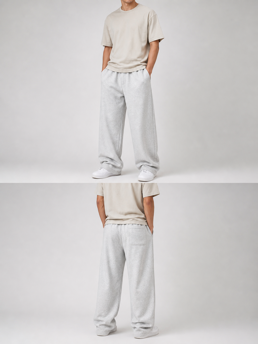 Light Heather Grey – Wide Leg Sweatpants