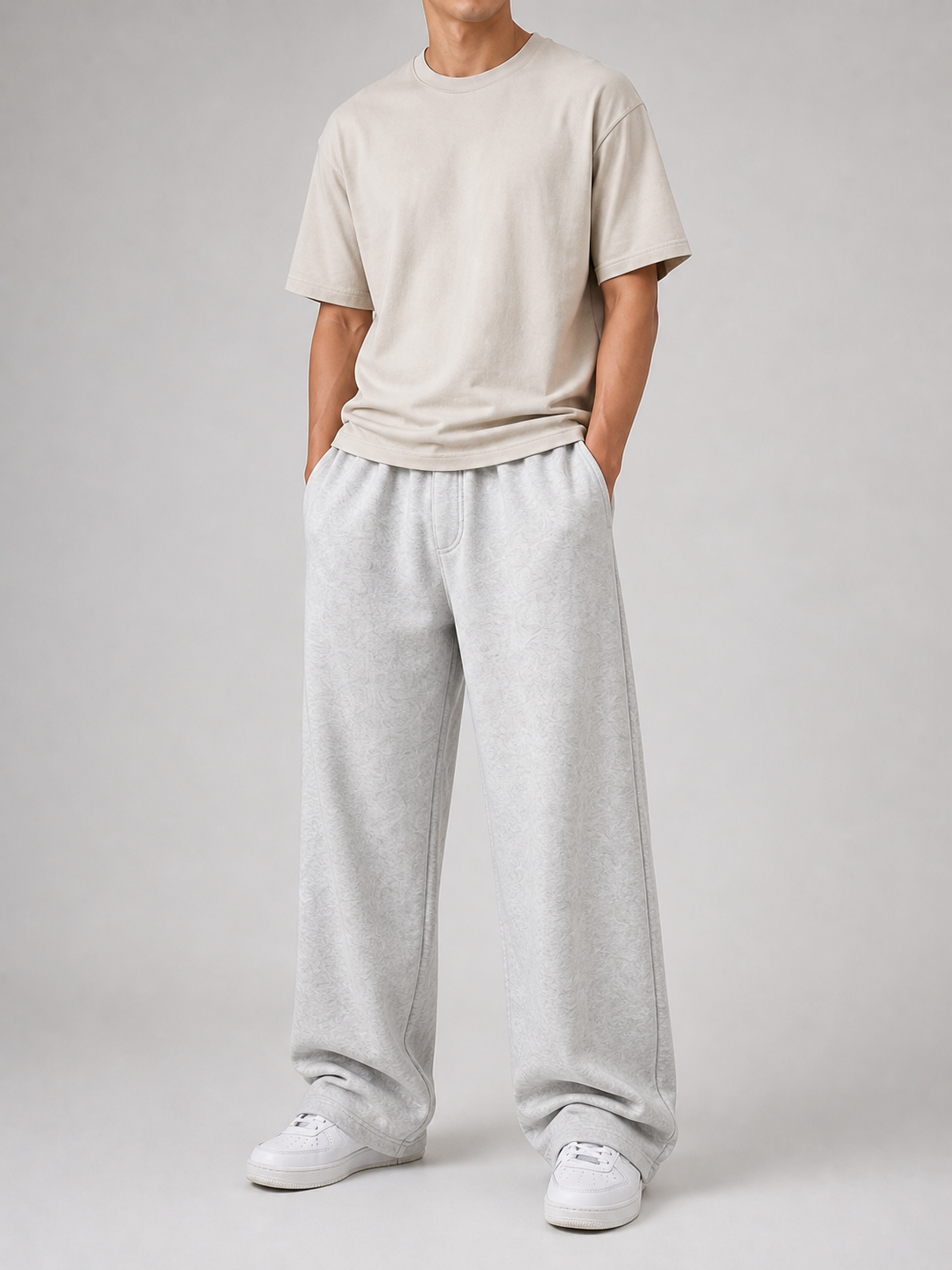 Light Heather Grey – Wide Leg Sweatpants