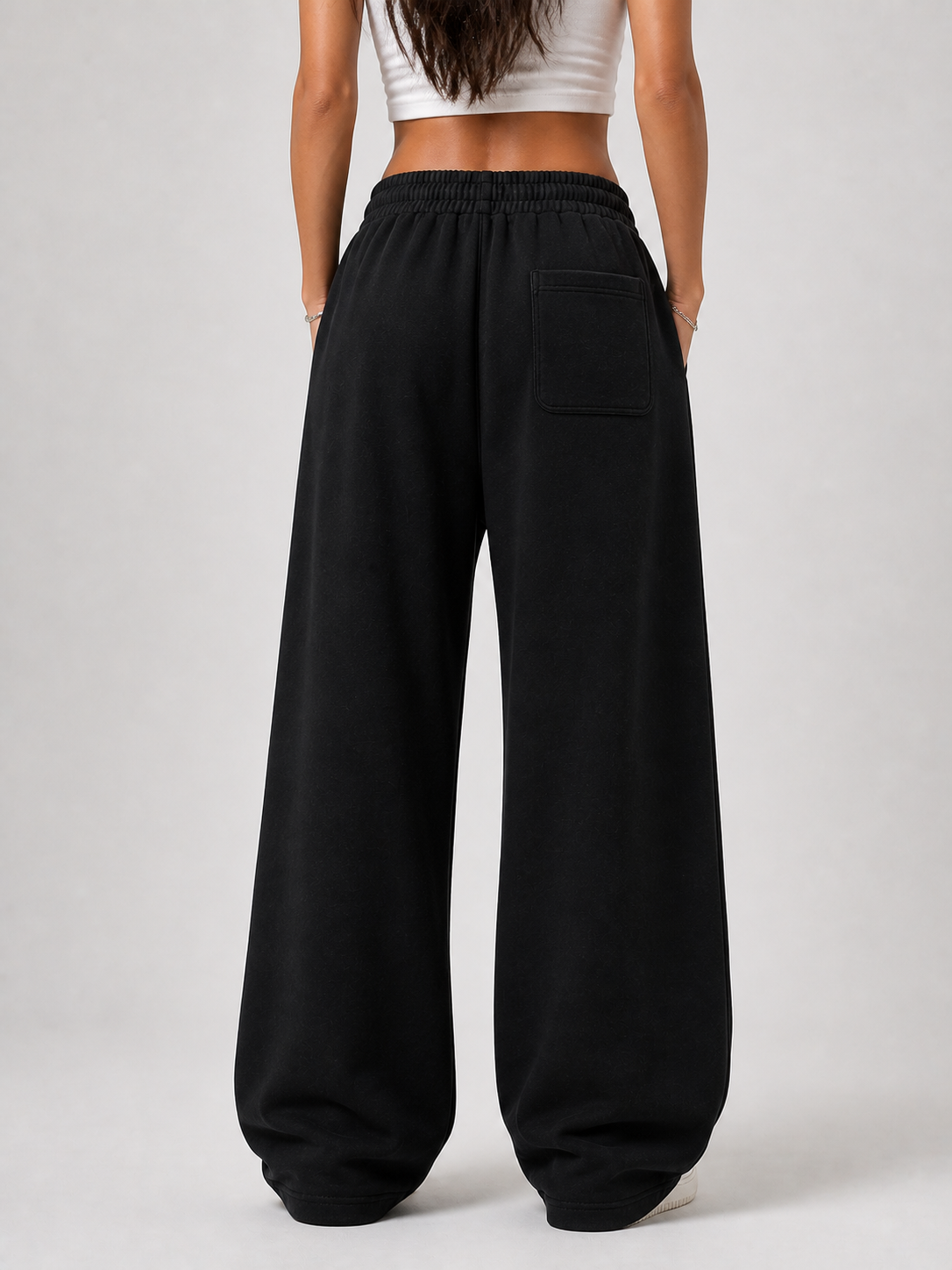 Women's Black SweatPant Wide Leg