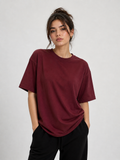 W-Burgundy Oversized T-Shirt