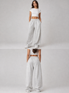 Light Heather Grey – Wide Leg Sweatpants - W
