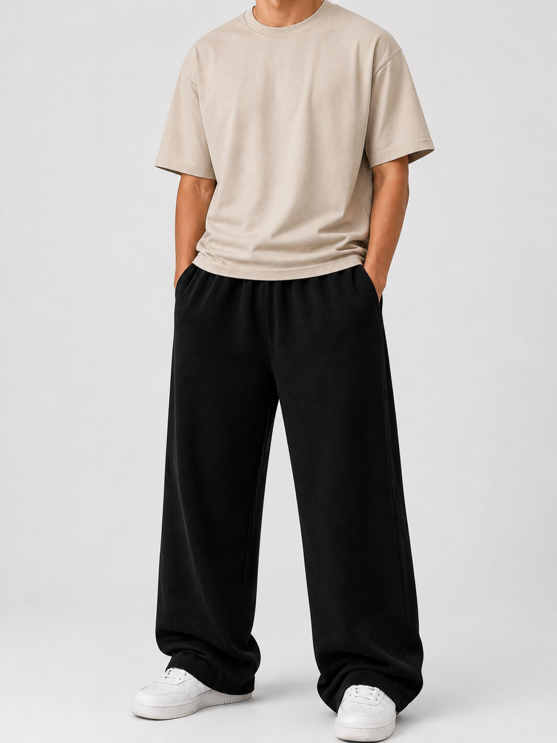 Men's Black SweatPant Wide Leg