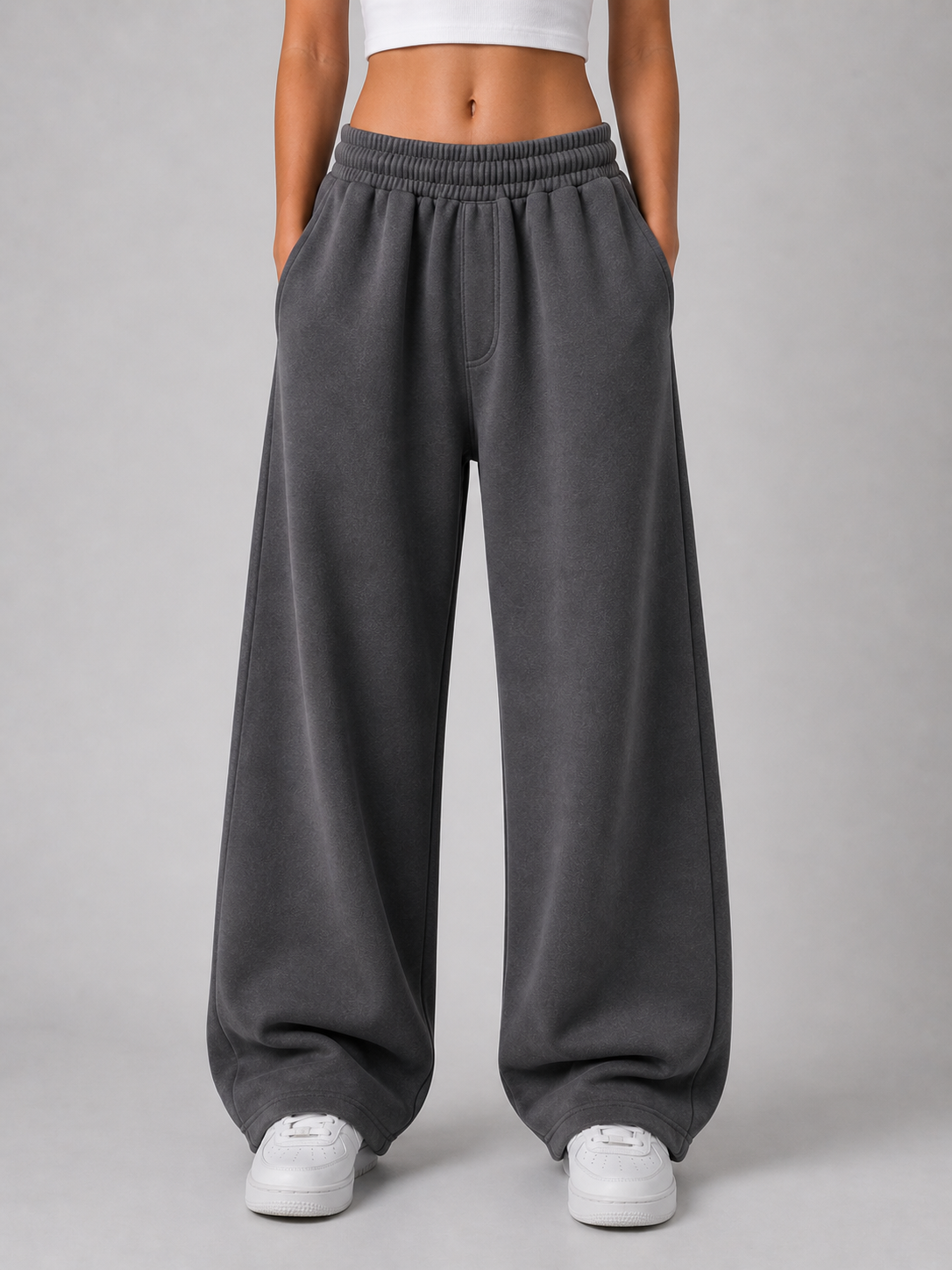 Dark Grey SweatPant Wide Leg - W