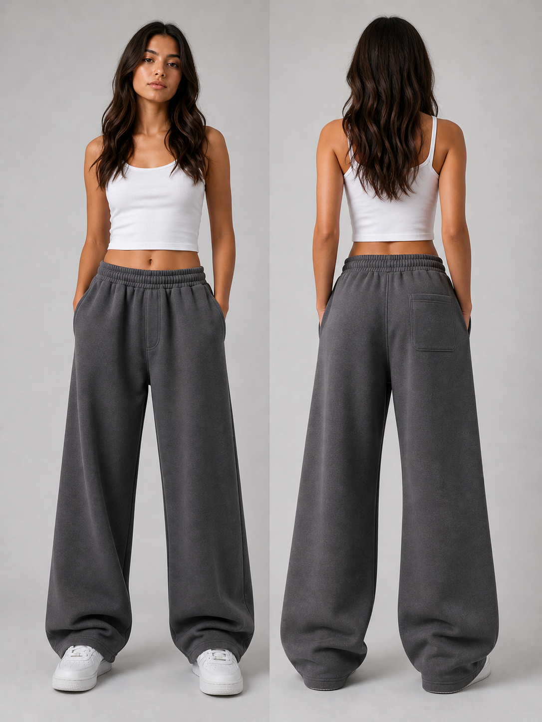 Dark Grey SweatPant Wide Leg - W