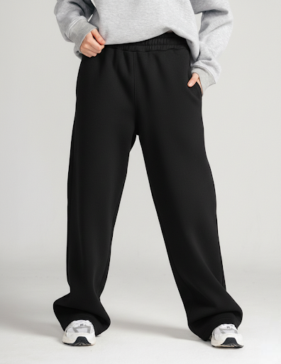 Women's Black SweatPant Wide Leg
