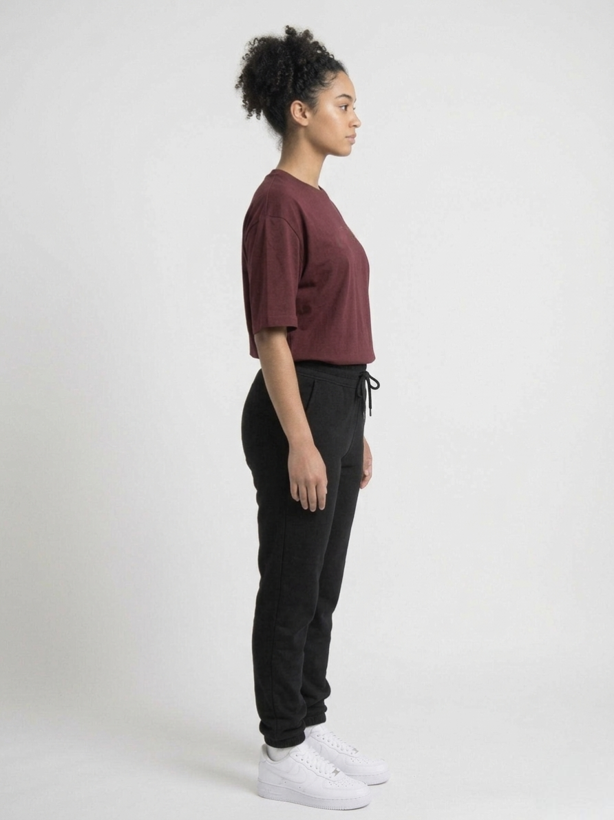 W-Burgundy Oversized T-Shirt